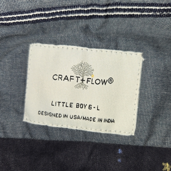 Craft & Flow Celeste Navy Shirt Little Boy's Size 6 New - Picture 4 of 9